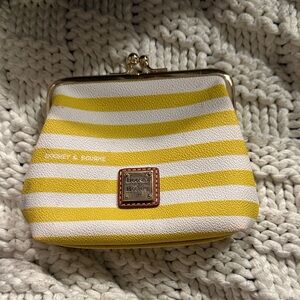 Dooney & Bourke Yellow and White Striped coin purse